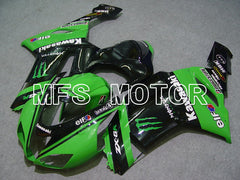Kawasaki NINJA ZX6R 2007-2008 Injection ABS Fairing - Monster - Black Green - MFS5754