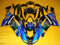 Kawasaki NINJA ZX6R 2007-2008 Injection ABS Fairing - Monster - Black Blue - MFS5763
