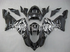 Carénage ABS injecté Kawasaki NINJA ZX10R 2004-2005 - Flamme - Noir Blanc - MFS5942