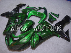 Kawasaki NINJA ZX10R 2006-2007 Injection ABS verkleidung - Flamme - Schwarz Grün - MFS5967