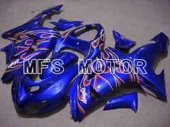 Kawasaki NINJA ZX10R 2006-2007 Injection ABS verkleidung - Flamme - Blau Rot - MFS5977