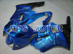 Carénage ABS injecté Kawasaki NINJA ZX12R 2000-2001 - Flamme - Noir Bleu - MFS6037