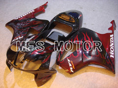 Honda VTR1000 RC51 2000-2006 ABS Fairing - Flame - Black Red - MFS6354