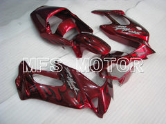 Carénage ABS Honda VTR1000F 1997-1998 - Flamme - Couleur vin rouge noir - MFS6407