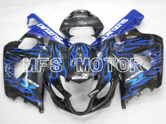 Suzuki GSXR600 GSXR750 2004-2005 Injection ABS Fairing - Flame - Black Blue - MFS6424