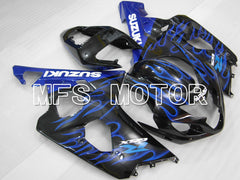 Suzuki GSXR600 GSXR750 2004-2005 Injection ABS Fairing - Flame - Black Blue - MFS6424