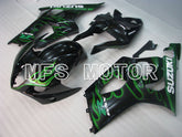 Suzuki GSXR1000 2003-2004 Injection ABS Fairing - Flame - Black Green - MFS2574