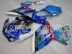Carénage ABS injecté Suzuki GSXR600 GSXR750 2008-2010 - Rockstar - Bleu Blanc - MFS2476