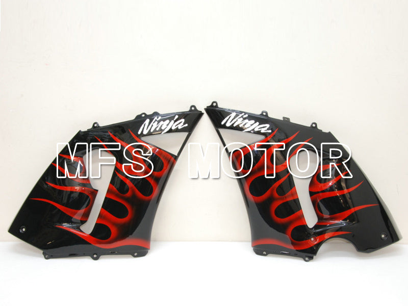 Kawasaki NINJA ZX6R 2005-2006 Injection ABS Fairing - Flame - Black Red - MFS6440