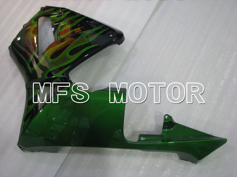 Honda CBR600RR 2003-2004 ABS Injection Fairing - Flame - Green Black - MFS2124