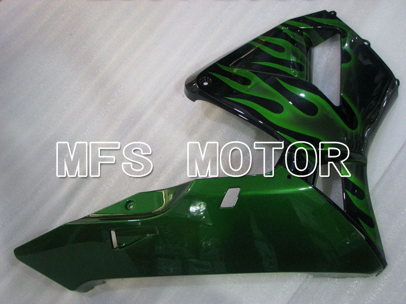 Honda CBR600RR 2003-2004 ABS Injection Fairing - Flame - Green Black - MFS2124