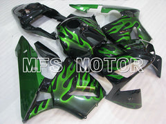 Honda CBR600RR 2003-2004 ABS Injection Fairing - Flame - Green Black - MFS2124
