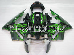 Honda CBR600RR 2003-2004 ABS Injection Fairing - Flame - Green Black - MFS2124