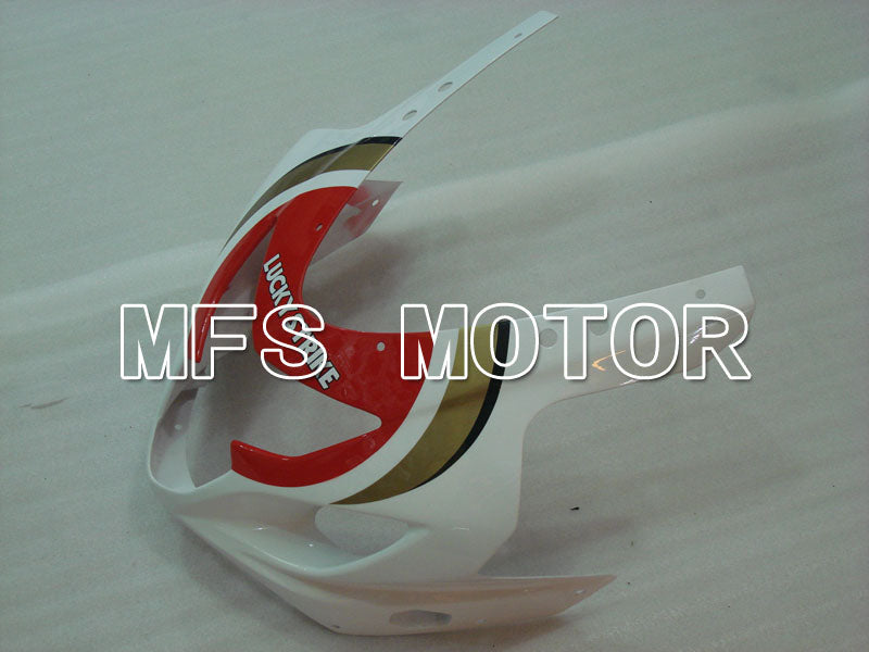 Carénage ABS injecté Suzuki GSXR600 GSXR750 2004-2005 - Luky Strike - Blanc Rouge - MFS2243