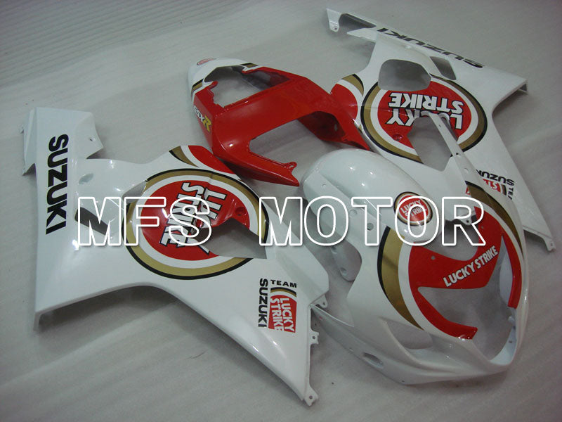 Carénage ABS injecté Suzuki GSXR600 GSXR750 2004-2005 - Luky Strike - Blanc Rouge - MFS2243