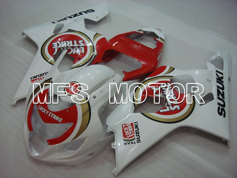 Carénage ABS injecté Suzuki GSXR600 GSXR750 2004-2005 - Luky Strike - Blanc Rouge - MFS2243