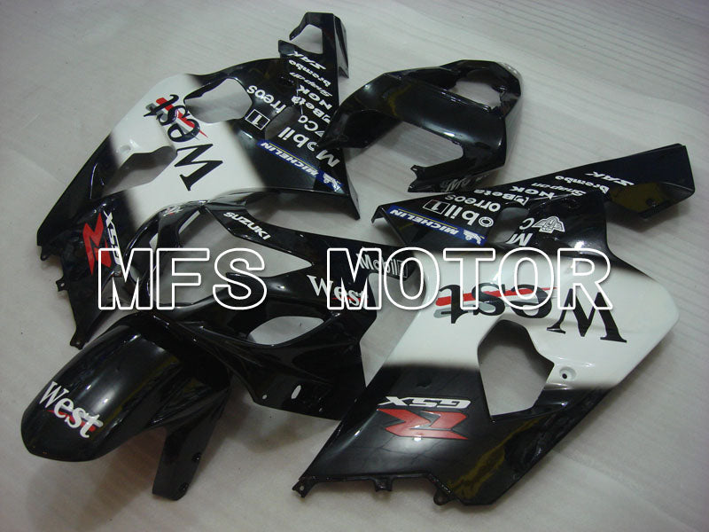 Suzuki GSXR600 GSXR750 2004-2005 Injection ABS Fairing - West - Black White - MFS2284