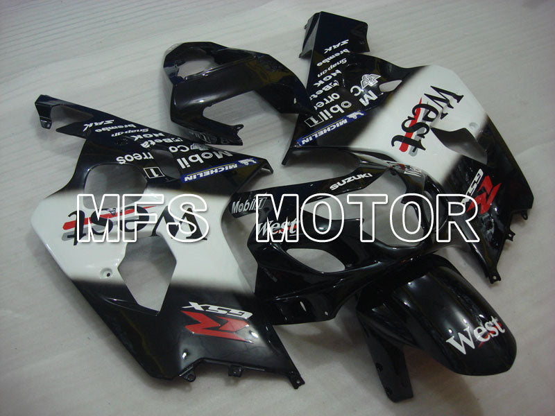 Suzuki GSXR600 GSXR750 2004-2005 Injection ABS Fairing - West - Black White - MFS2284