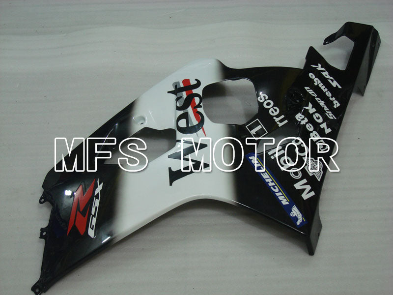 Suzuki GSXR600 GSXR750 2004-2005 Injection ABS Fairing - West - Black White - MFS2284
