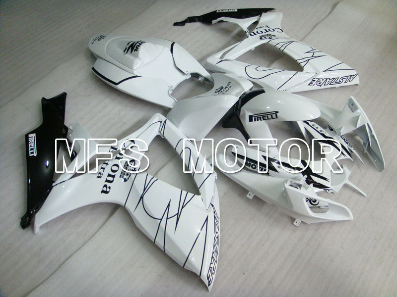 Suzuki GSXR600 GSXR750 2006-2007 Injection ABS verkleidung - Corona - Schwarz Weiß - MFS2325
