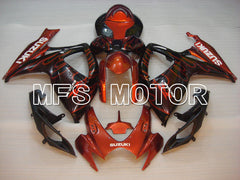 Suzuki GSXR600 GSXR750 2006-2007 Injection ABS Fairing - Flame - Black Orange - MFS2335