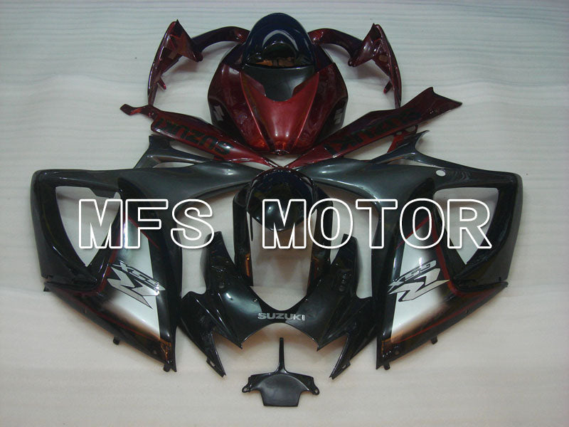 Suzuki GSXR600 GSXR750 2006-2007 Injection ABS Fairing - Factory Style - Black Red wine color - MFS2360