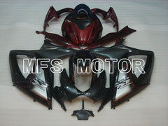 Suzuki GSXR600 GSXR750 2006-2007 Injection ABS Fairing - Factory Style - Black Red wine color - MFS2360