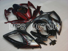 Suzuki GSXR600 GSXR750 2006-2007 Injection ABS Fairing - Factory Style - Black Red wine color - MFS2360