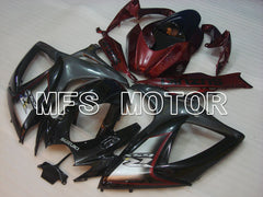 Suzuki GSXR600 GSXR750 2006-2007 Injection ABS Fairing - Factory Style - Black Red wine color - MFS2360