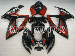 Suzuki GSXR600 GSXR750 2006-2007 Injection ABS Fairing - Factory Style - Black Red wine color - MFS2365
