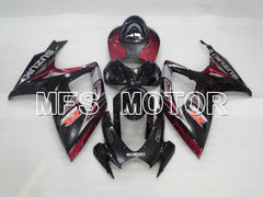 Suzuki GSXR600 GSXR750 2006-2007 Injection ABS Fairing - Factory Style - Black Red wine color - MFS2390