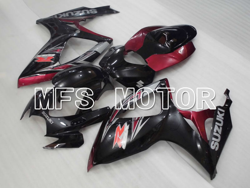 Suzuki GSXR600 GSXR750 2006-2007 Injection ABS Fairing - Factory Style - Black Red wine color - MFS2390