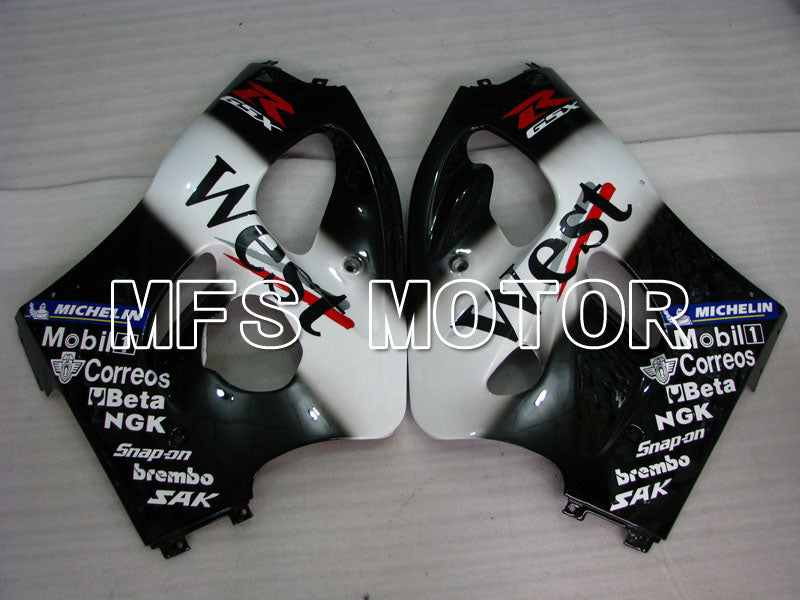 Suzuki GSXR600 1997-2000 ABS Fairing - West - Black White - MFS2535