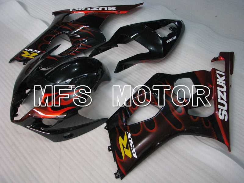 Suzuki GSXR1000 2003-2004 Injection ABS verkleidung - Flamme - Schwarz Rot - MFS2576
