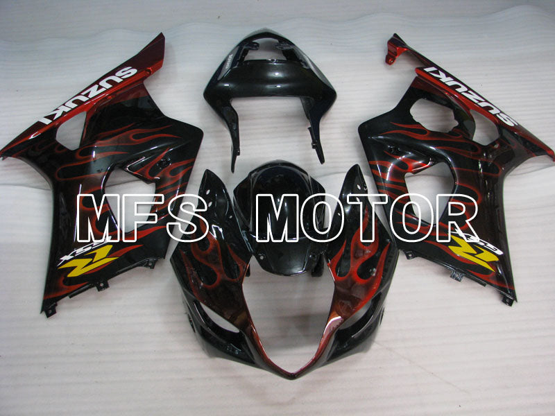 Suzuki GSXR1000 2003-2004 Injection ABS verkleidung - Flamme - Schwarz Rot - MFS2576