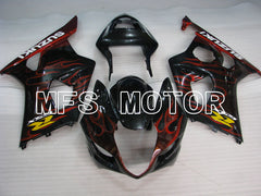 Suzuki GSXR1000 2003-2004 Injection ABS verkleidung - Flamme - Schwarz Rot - MFS2576