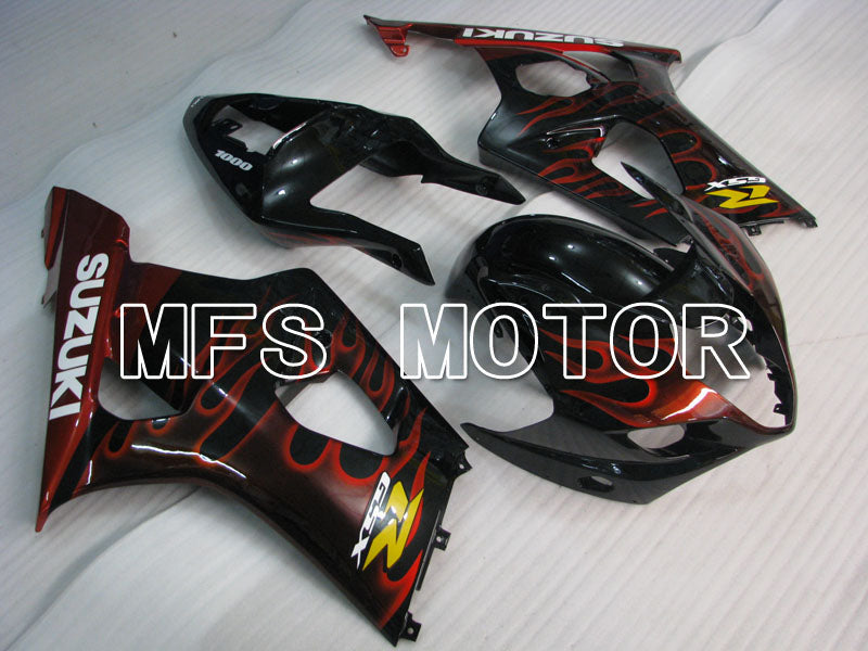 Suzuki GSXR1000 2003-2004 Injection ABS verkleidung - Flamme - Schwarz Rot - MFS2576