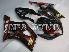 Suzuki GSXR1000 2003-2004 Injection ABS verkleidung - Flamme - Schwarz Rot - MFS2576