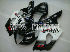 Suzuki GSXR1000 2003-2004 Injection ABS Fairing - West - Black White - MFS2603