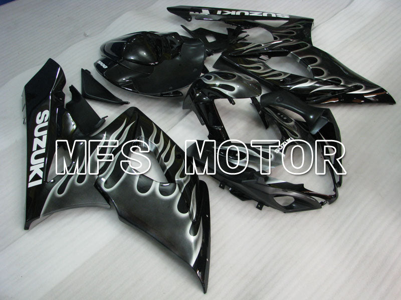 Suzuki GSXR1000 2005-2006 Injection ABS verkleidung - Flamme - Schwarz Silber - MFS2628