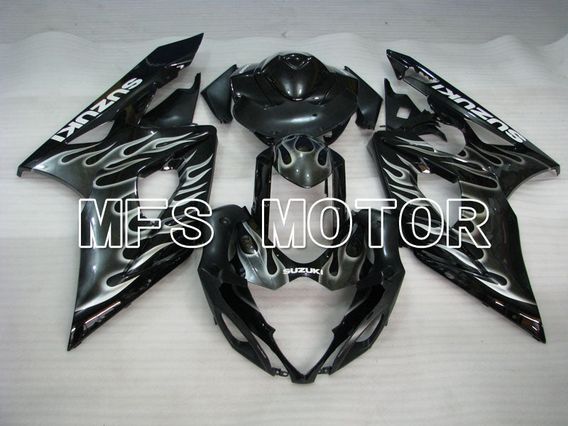 Suzuki GSXR1000 2005-2006 Injection ABS verkleidung - Flamme - Schwarz Silber - MFS2628