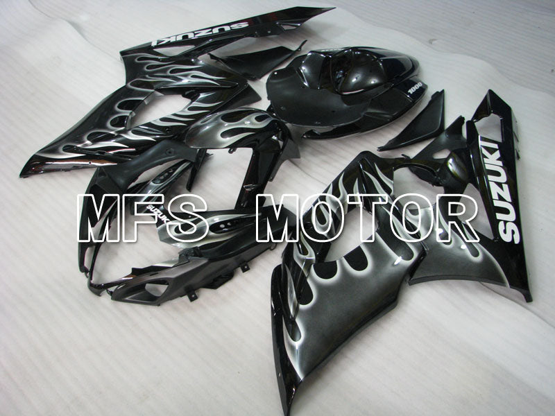 Suzuki GSXR1000 2005-2006 Injection ABS verkleidung - Flamme - Schwarz Silber - MFS2628