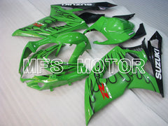 Suzuki GSXR1000 2005-2006 Injection ABS Fairing - Flame - Black Green - MFS2654