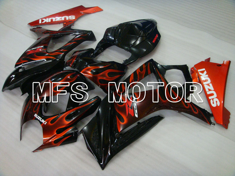 Suzuki GSXR1000 2007-2008 Injection ABS verkleidung - Flamme - Schwarz Rot - MFS2668
