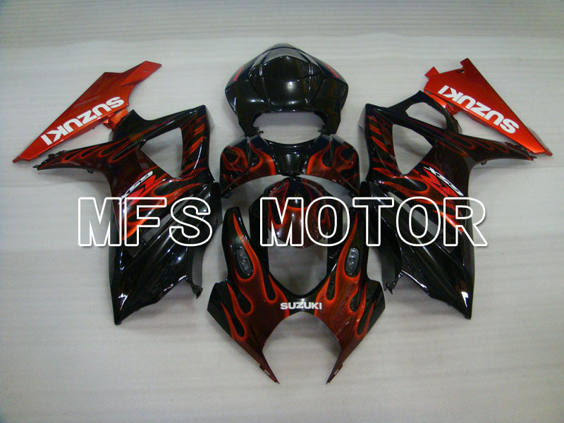 Suzuki GSXR1000 2007-2008 Injection ABS verkleidung - Flamme - Schwarz Rot - MFS2668