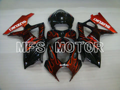 Suzuki GSXR1000 2007-2008 Injection ABS verkleidung - Flamme - Schwarz Rot - MFS2668