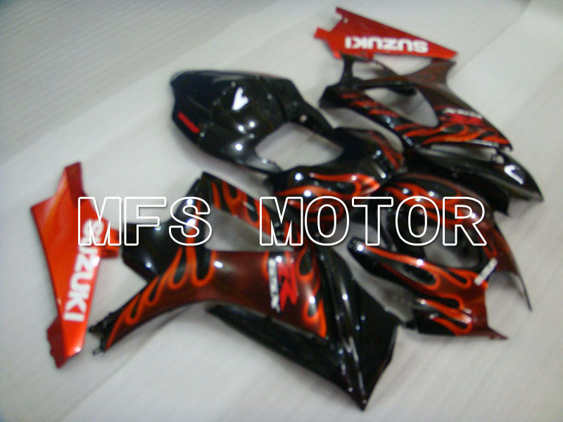 Suzuki GSXR1000 2007-2008 Injection ABS verkleidung - Flamme - Schwarz Rot - MFS2668