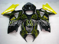Suzuki GSXR1000 2007-2008 Injection ABS verkleidung - Flamme - Schwarz Gelb - MFS2690