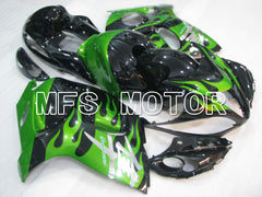 Suzuki GSXR1300 Hayabusa 2008-2020 Injection ABS Fairing - Flame - Black Green - MFS2763