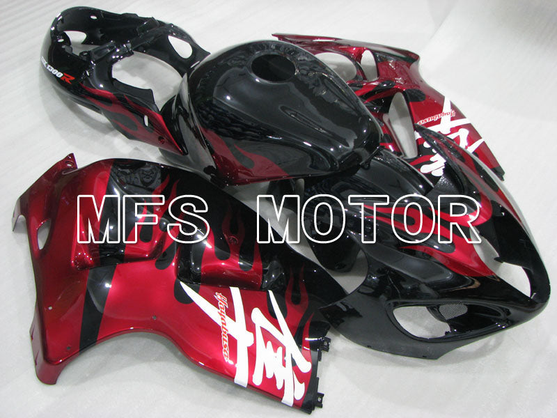 Suzuki GSXR1300 Hayabusa 1999-2007 Injection ABS verkleidung - Flamme - Schwarz Rot - MFS2806